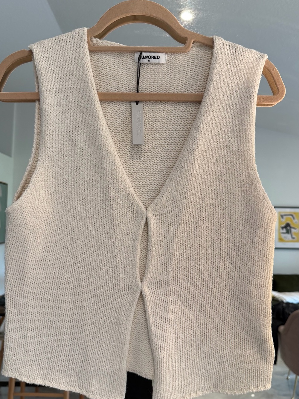 Rumored Off-White Chunky Knit Vest